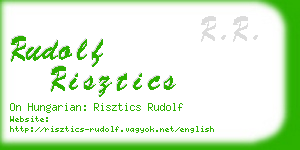 rudolf risztics business card